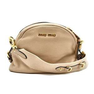 MIU MIU Cream Leather Shoulder Bag
